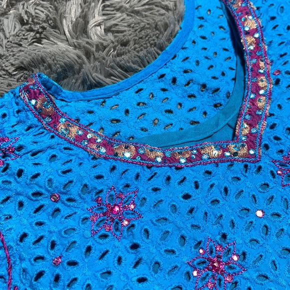 🥰🥰Eyelet, Embroidered, Handmade Tunic Dress🥰🥰 - Picture 3 of 15